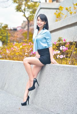 Taiwanesisches Beinmodell, Strümpfe, High Heels, schöne Beine, Außenaufnahme von Chen Xixi OL, schöne Beine mit High Heels (20P)