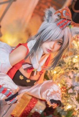 (Foto von Inte-Promi COSER) Zhou Ji ist ein süßer Hase – weihnachtliche Tierohren aus schwarzer Seide